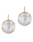 Mobe Pearl Diamond Yellow Gold Drop Earrings Earrings H&H Jewels