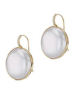 Mobe Pearl Diamond Yellow Gold Drop Earrings Earrings H&H Jewels