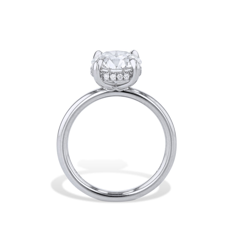 2.01 Carat Round Diamond Platinum Engagement Ring Rings H&H Jewels