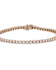 Semi-Bezel Diamond Pink Gold Tennis Bracelet Bracelets H&H Jewels