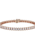 Semi-Bezel Diamond Rose Gold Tennis Bracelet Bracelets H&H Jewels