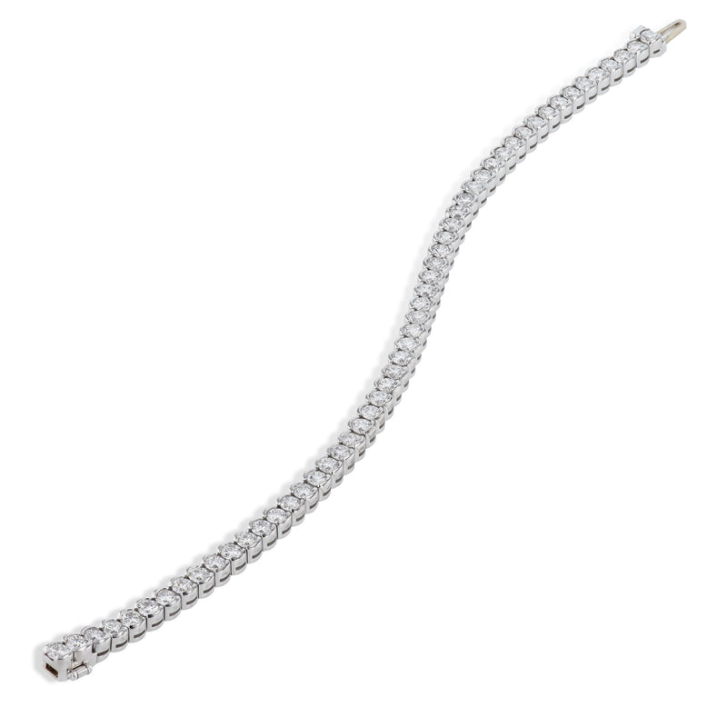 Semi-Bezel Set Diamond White Gold Tennis Bracelet Bracelets H&H Jewels