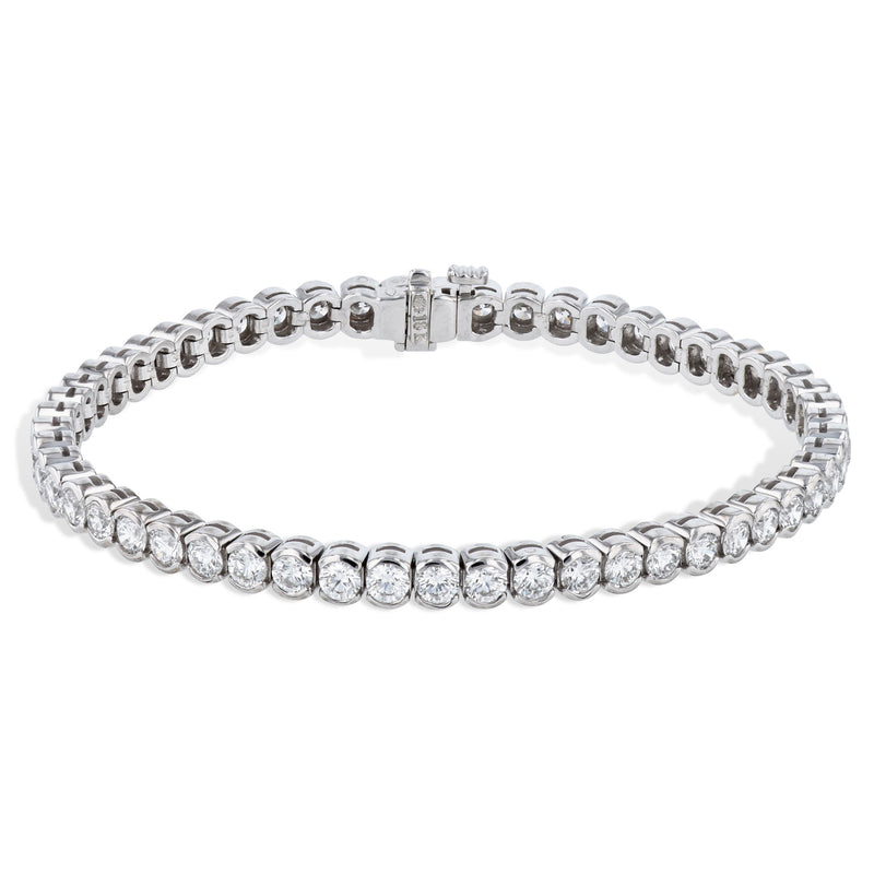 Semi-Bezel Set Diamond White Gold Tennis Bracelet Bracelets H&H Jewels