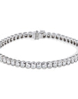 Semi-Bezel Set Diamond White Gold Tennis Bracelet Bracelets H&H Jewels