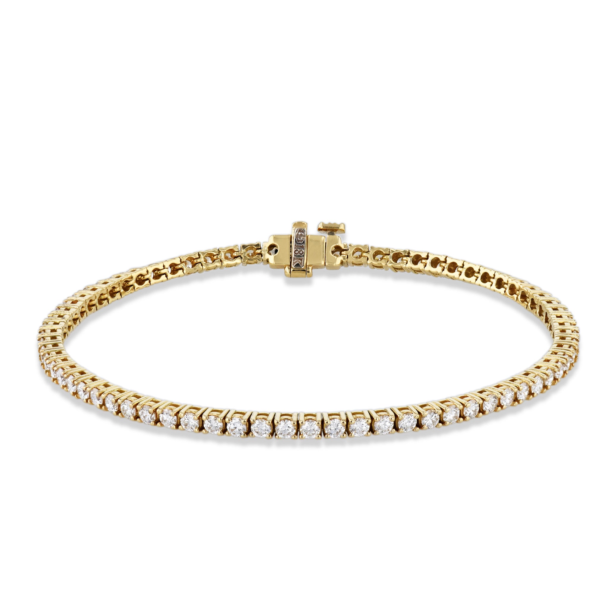 18kt Yellow Gold Diamond Tennis Bracelet Bracelets H&amp;H Jewels