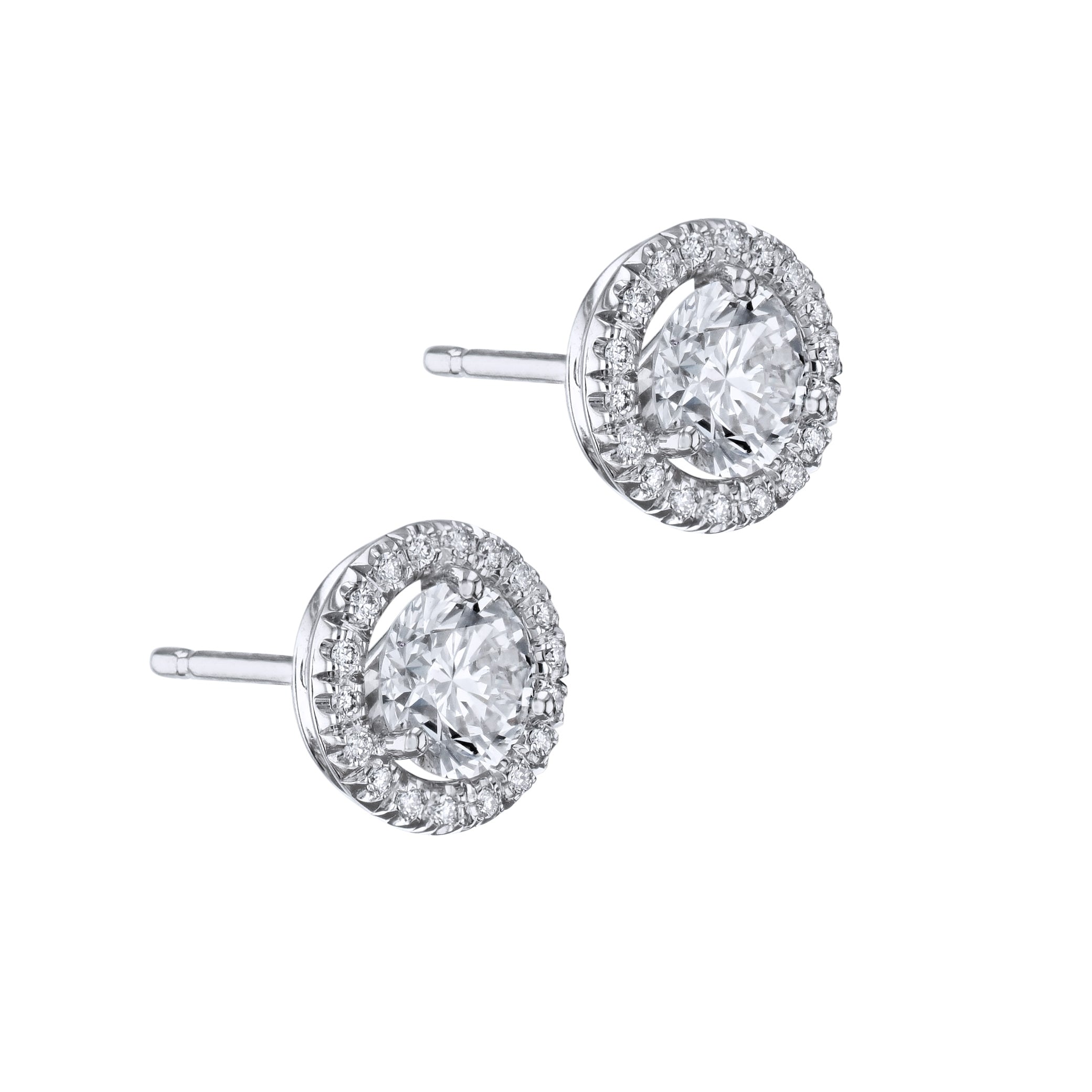 Diamond and Pave Stud Earrings Earrings H&amp;H Jewels