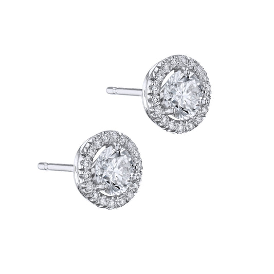 Diamond and Pave Stud Earrings Earrings H&H Jewels