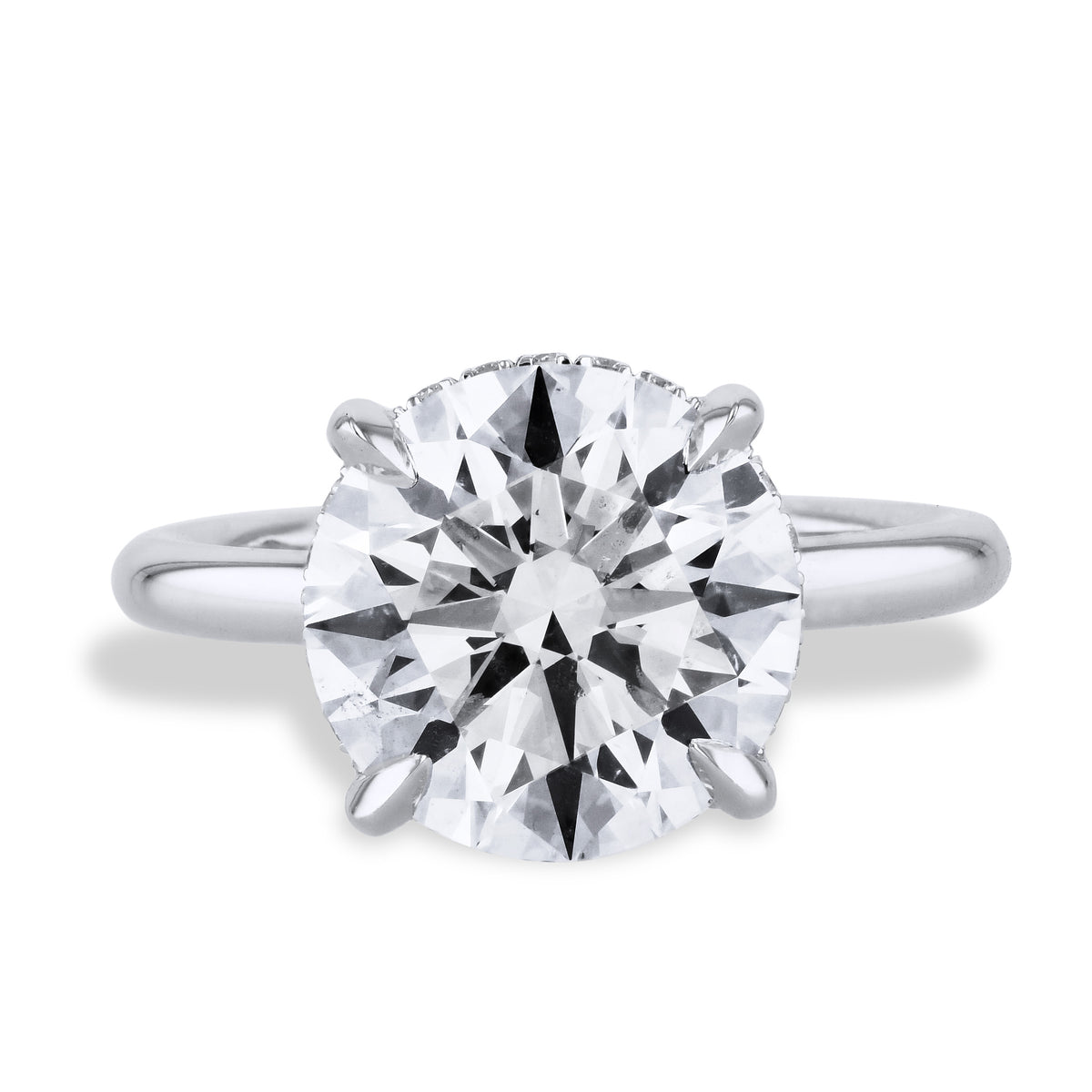 5.07 Carat Round Diamond Platinum Engagement Ring Rings H&H Jewels