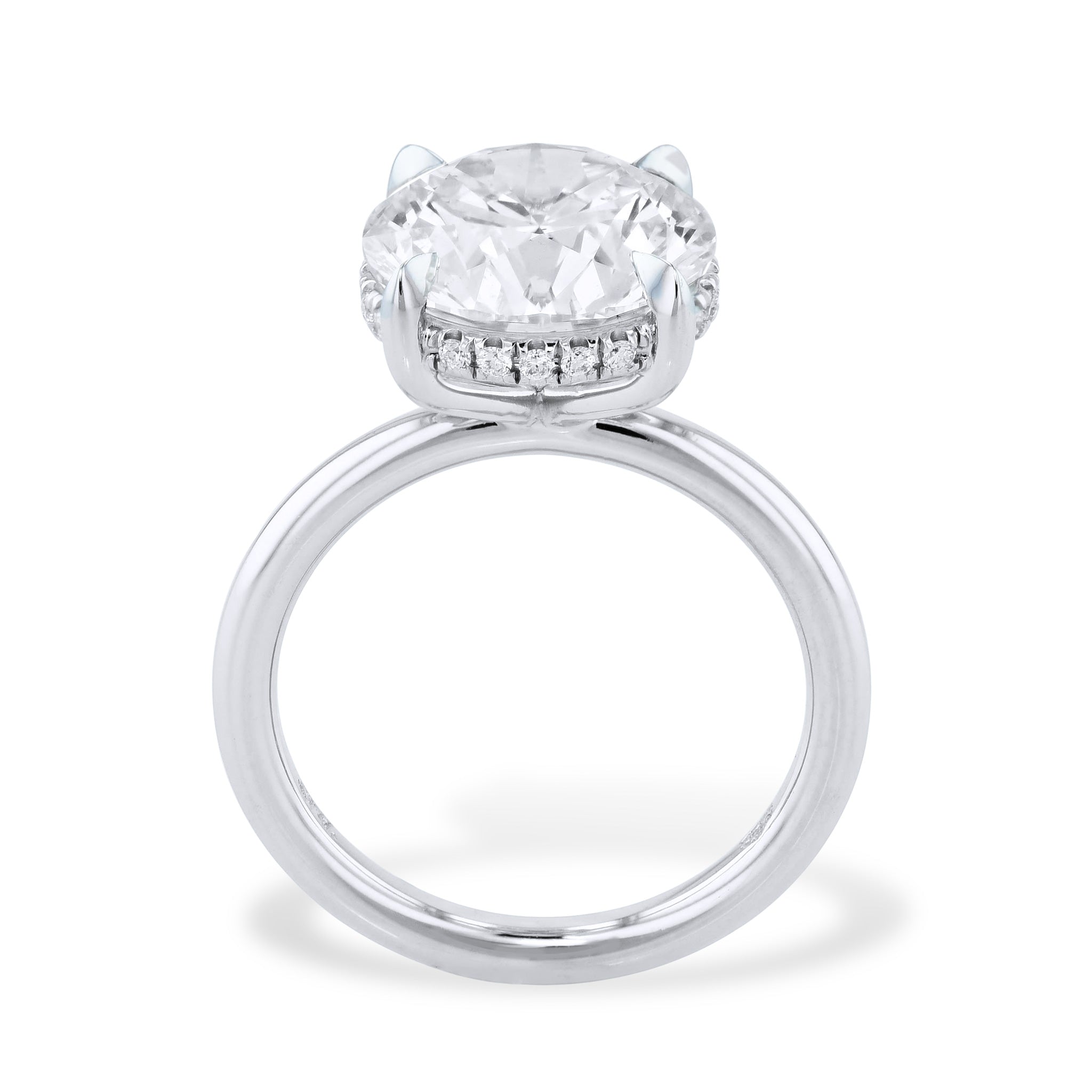 5.07 Carat Round Diamond Platinum Engagement Ring Rings H&amp;H Jewels