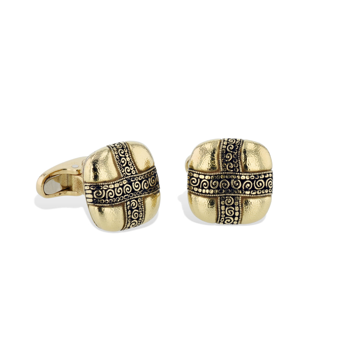 Alex Sepkus Ribbon Yellow Gold Sapphire Estate Cufflinks Cuff Links Estate & Vintage
