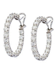 Diamond 18K White Gold Prong Set Hoop Earrings Earrings H&H Jewels