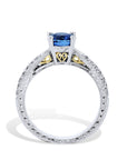 Blue Sapphire Diamond Platinum Estate Ring Rings Estate & Vintage