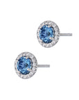 Super Fine Aquamarine Pave Diamond Stud Earrings Earrings H&H Jewels