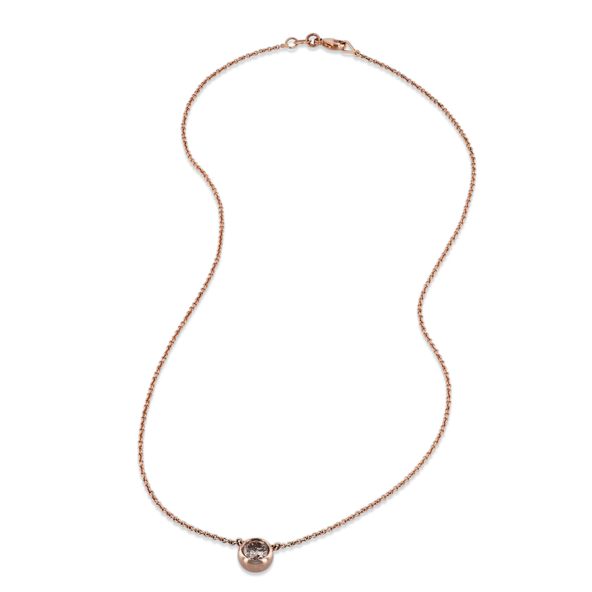Cinnamon Diamond Rose Gold Pendant Necklace - Alternate View 1