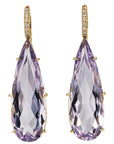 Rose De France Yellow Gold Diamond Pave Drop Earrings Earrings H&H Jewels