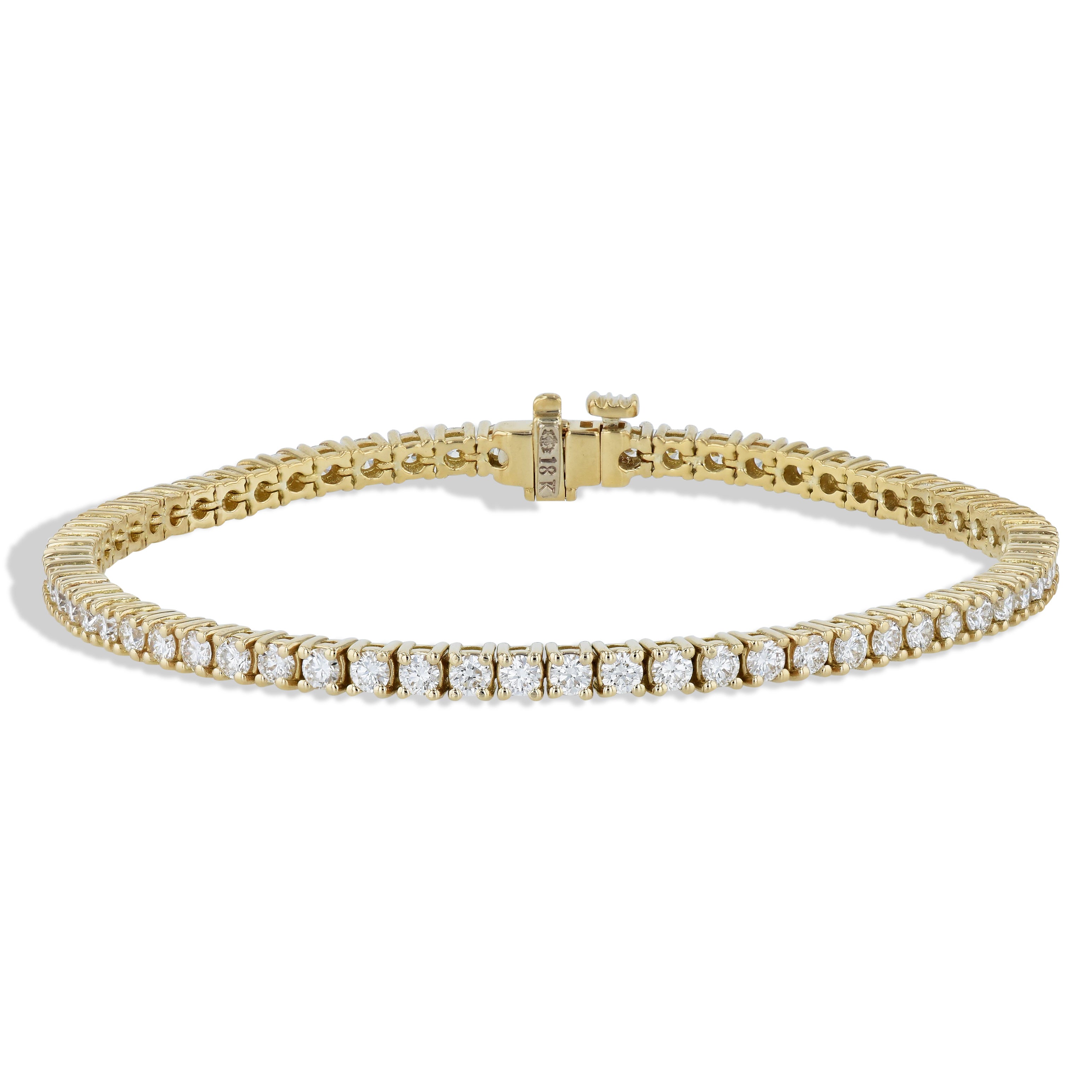 Yellow Gold Diamond Tennis Bracelet Bracelets H&amp;H Jewels