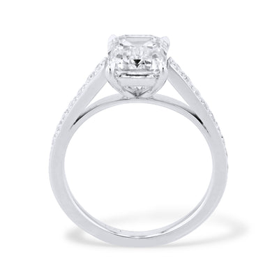 2.02 Carat Emerald Cut Diamond Platinum Engagement Ring Engagement Rings Curated by H