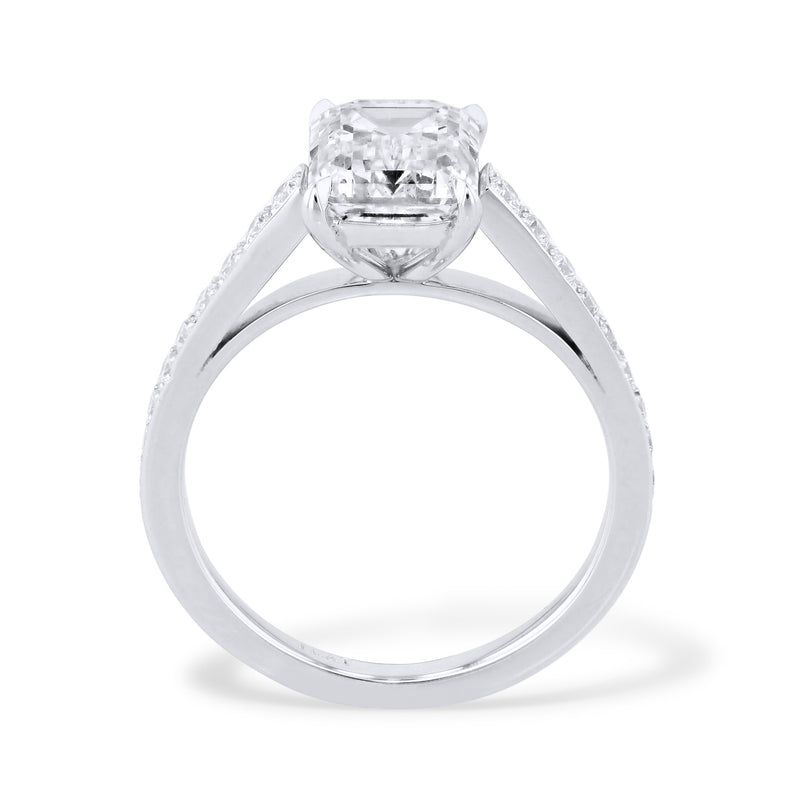 2.02 Carat Emerald Cut Diamond Platinum Engagement Ring Engagement Rings Curated by H