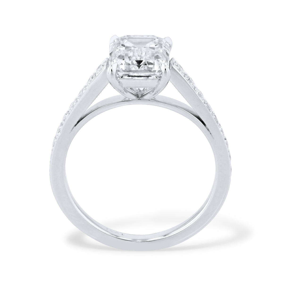 2.02 Carat Emerald Cut Diamond Platinum Engagement Ring