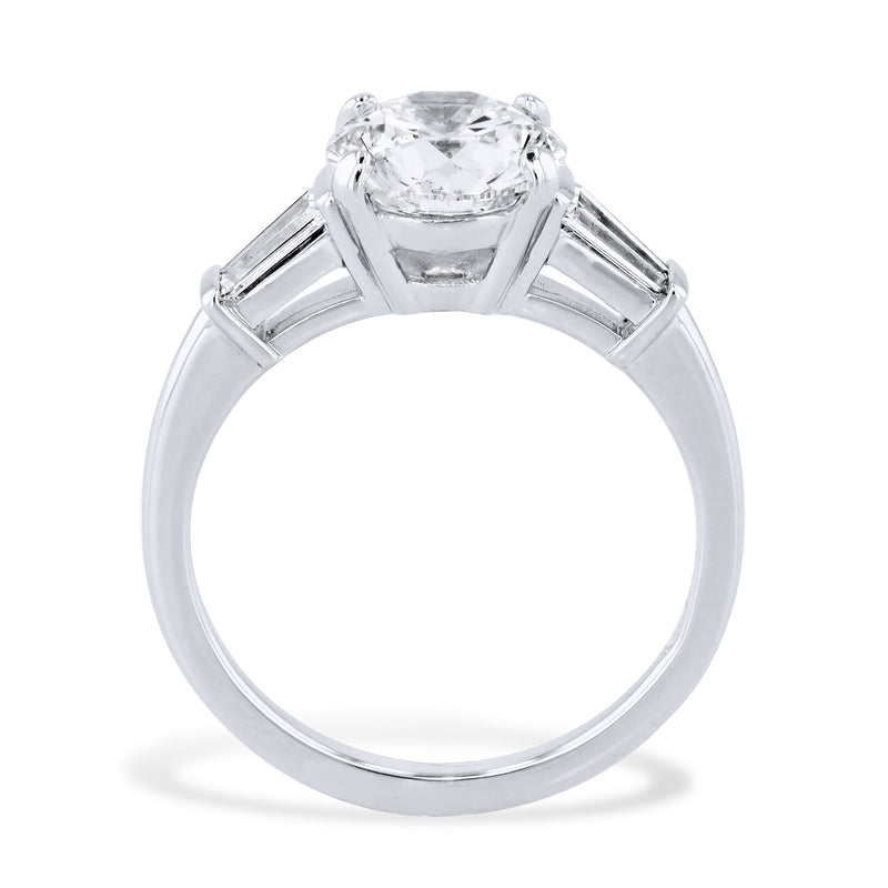 2.03 Carat Round Brilliant Cut Diamond Platinum Engagement Ring Rings H&H Jewels