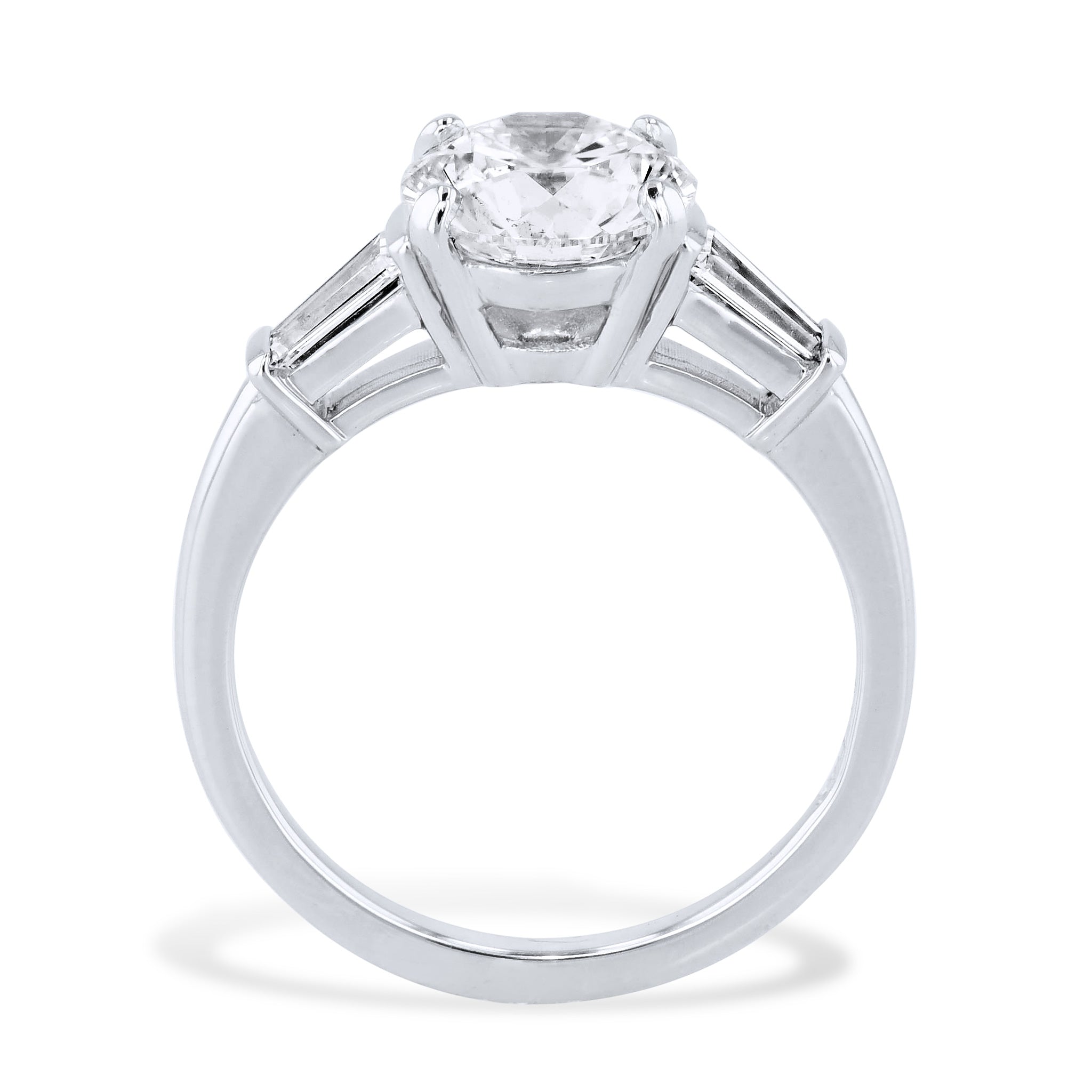 2.03 Carat Round Brilliant Cut Diamond Platinum Engagement Ring Rings H&amp;H Jewels