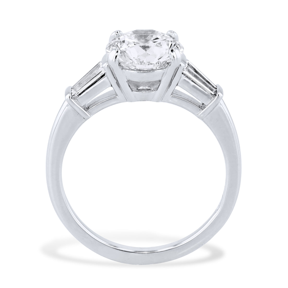 2.03 Carat Round Brilliant Cut Diamond Platinum Engagement Ring - Alternate View 1
