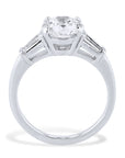 2.03 Carat Round Brilliant Cut Diamond Platinum Engagement Ring Rings H&H Jewels