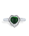 Heart Cut Jadeite Diamond Cabochon Estate Ring Rings Estate & Vintage