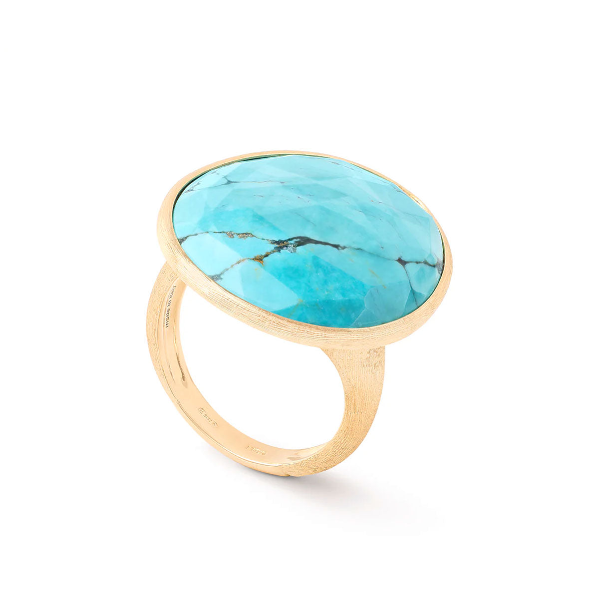 18kt Yellow Gold Turquoise Lunaria Collection Cocktail Ring Rings Marco Bicego