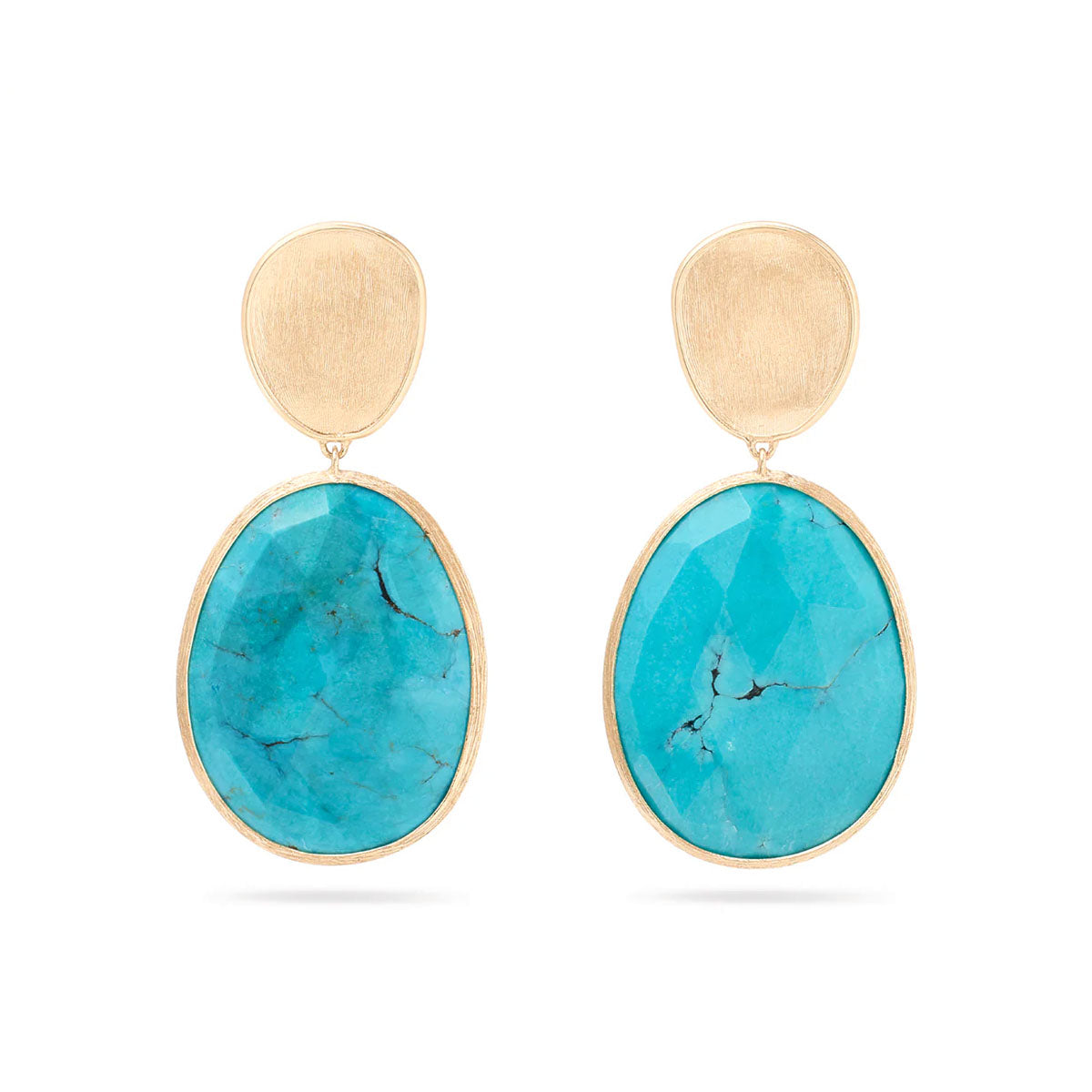 18kt Yellow Gold Turquoise Lunaria Collection Drop Earrings Earrings Marco Bicego