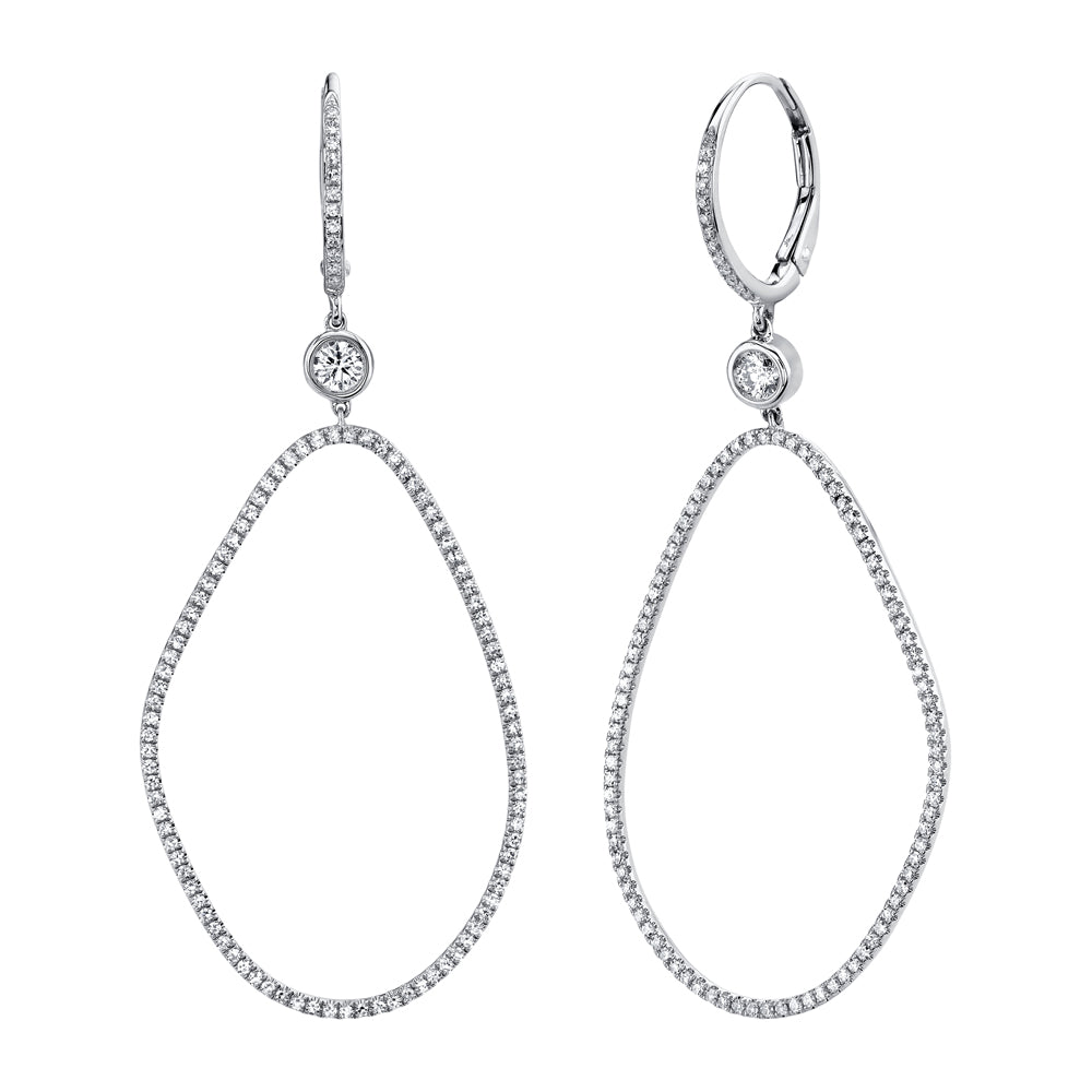 White Gold Pave Diamond Drop Earrings Earrings Gift Giving