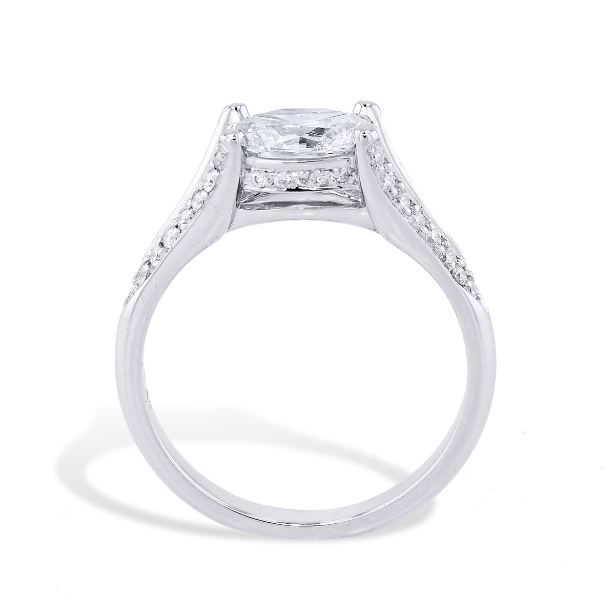 Oval Diamond Platinum Pave Engagement Ring - Alternate View 1