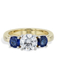 3-Stone Diamond and Sapphire Ring Rings H&H Jewels