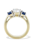 3-Stone Diamond and Sapphire Ring Rings H&H Jewels