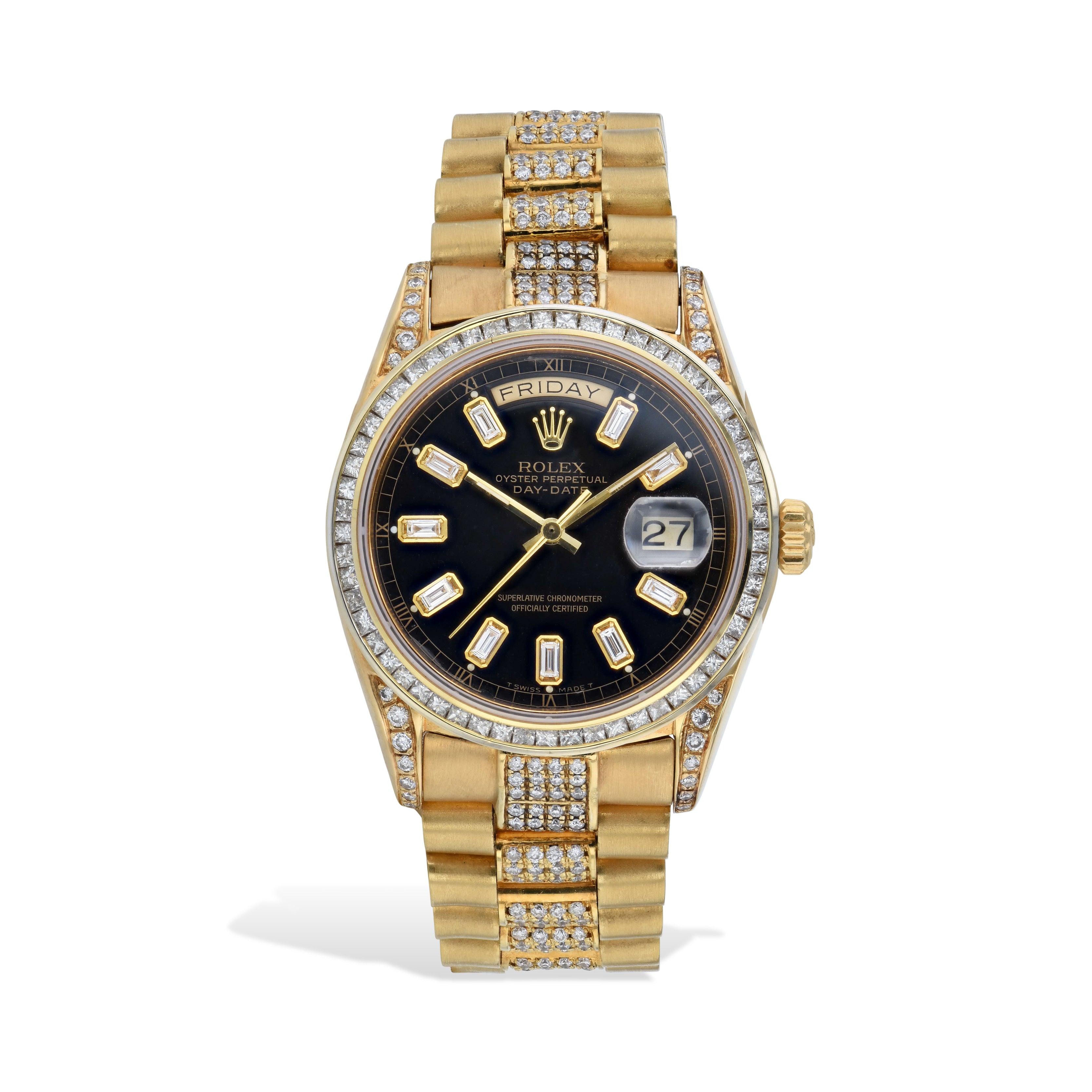 Rolex Day-Date 36mm Yellow Gold Diamond Estate Watch - 18038 Watches Estate &amp; Vintage