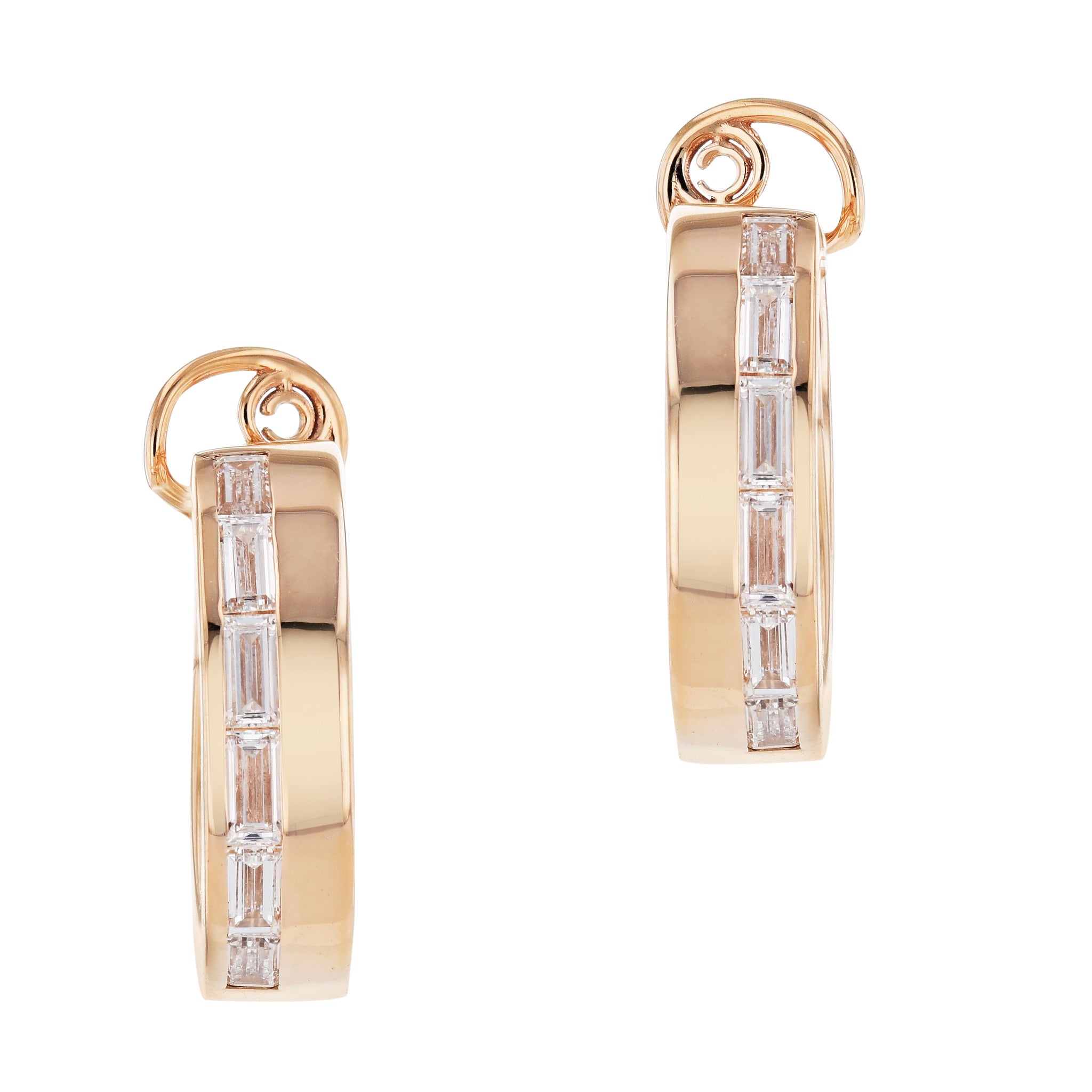 Rose Gold Diamond Inside-Out Hoop Earrings Earrings Curated by H