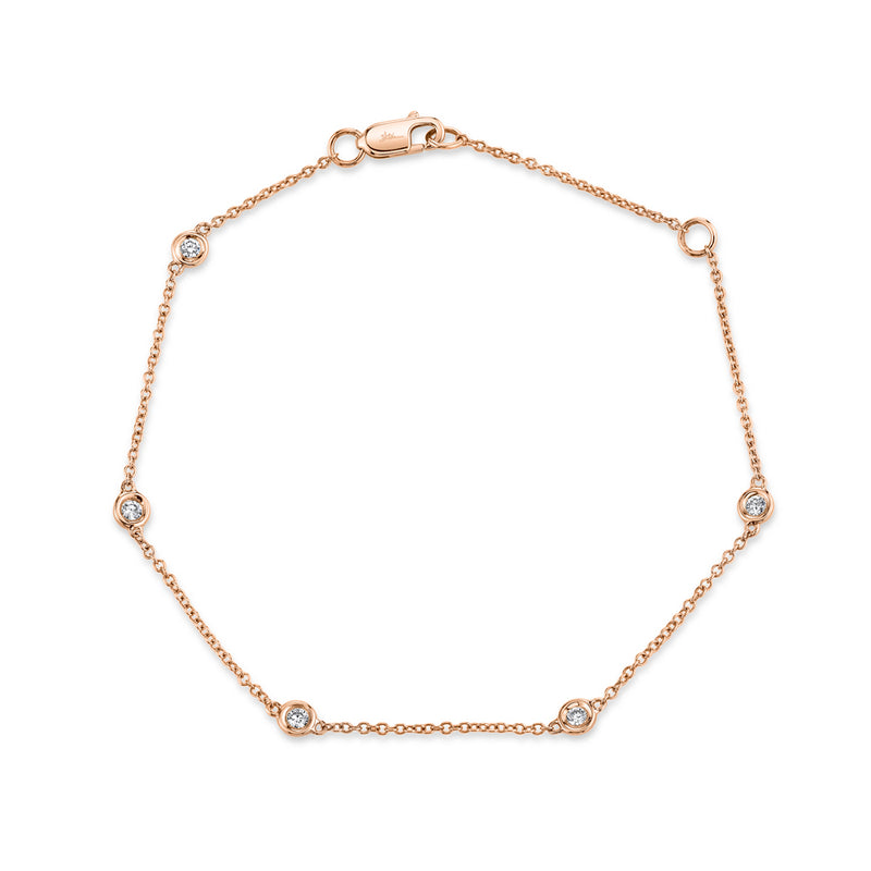 Rose Gold Diamond Bezel Anklet Anklets Shy Creation