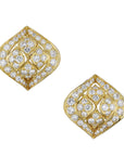 Yellow Gold and Diamond Pave Estate Earrings Earrings Estate & Vintage