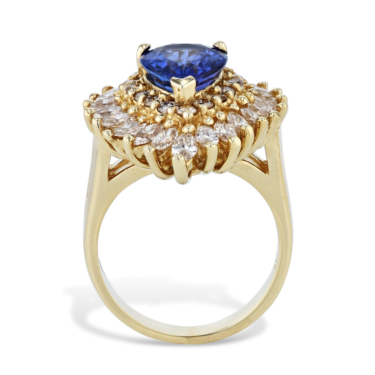 Tanzanite Diamond Yellow Gold Estate Ring - Alternate View 1