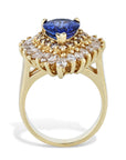 Tanzanite Diamond Yellow Gold Estate Ring Rings Estate & Vintage