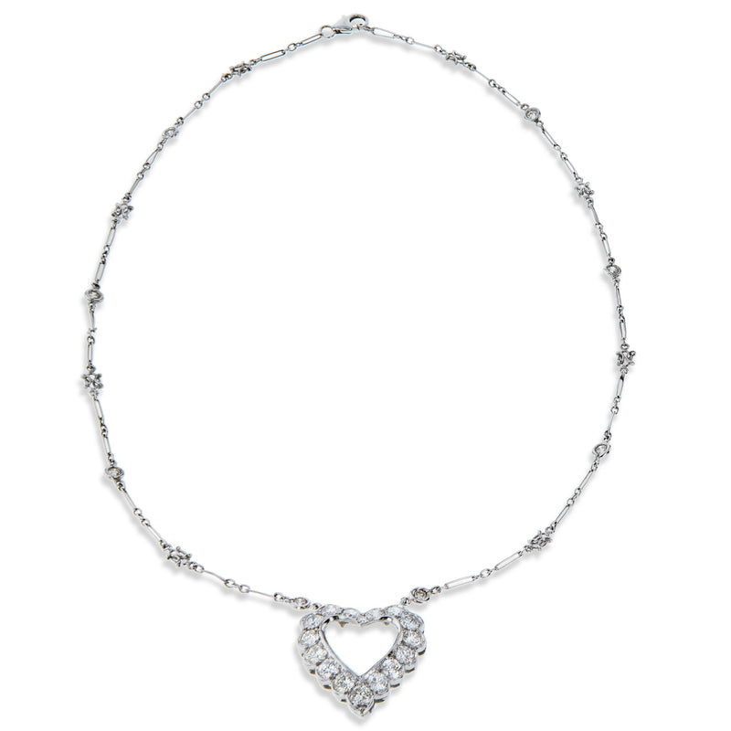 Diamond Platinum and White Gold Estate Necklace Necklaces Estate & Vintage