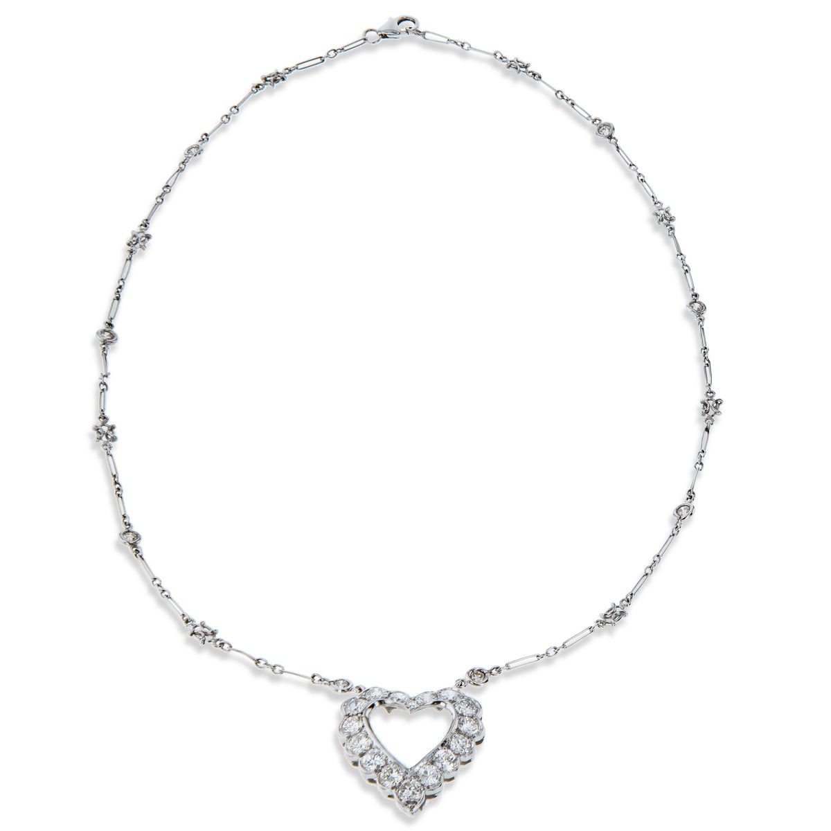 Diamond Platinum and White Gold Estate Necklace Necklaces Estate & Vintage