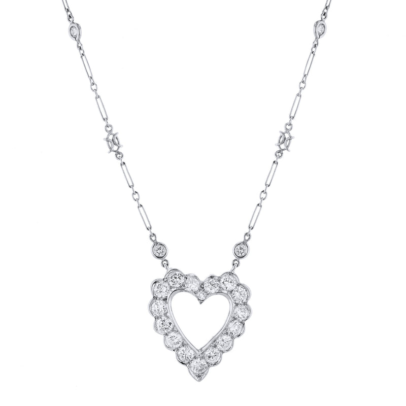 Diamond Platinum and White Gold Estate Necklace Necklaces Estate & Vintage