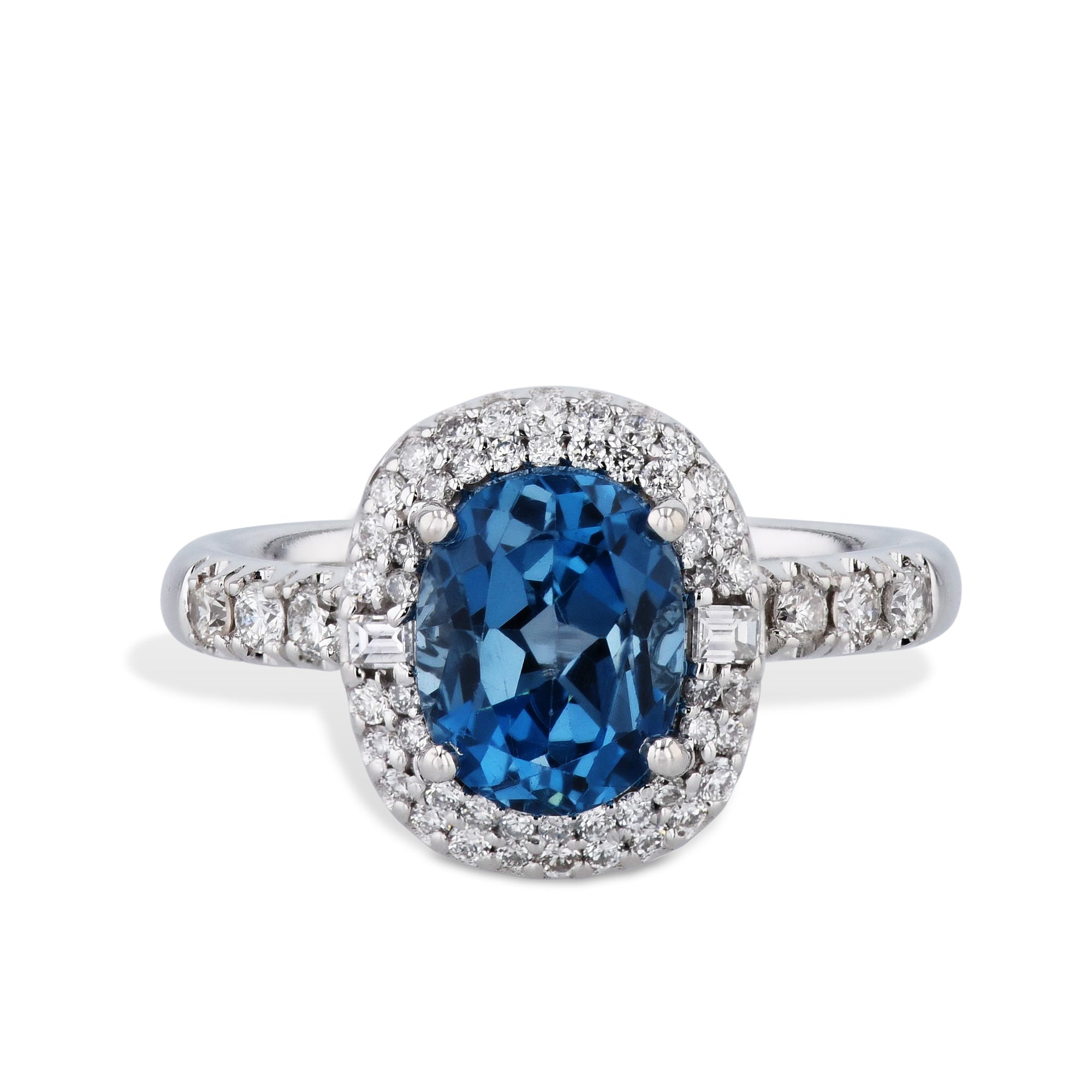 London Blue Topaz Diamond Estate Ring Rings Estate &amp; Vintage