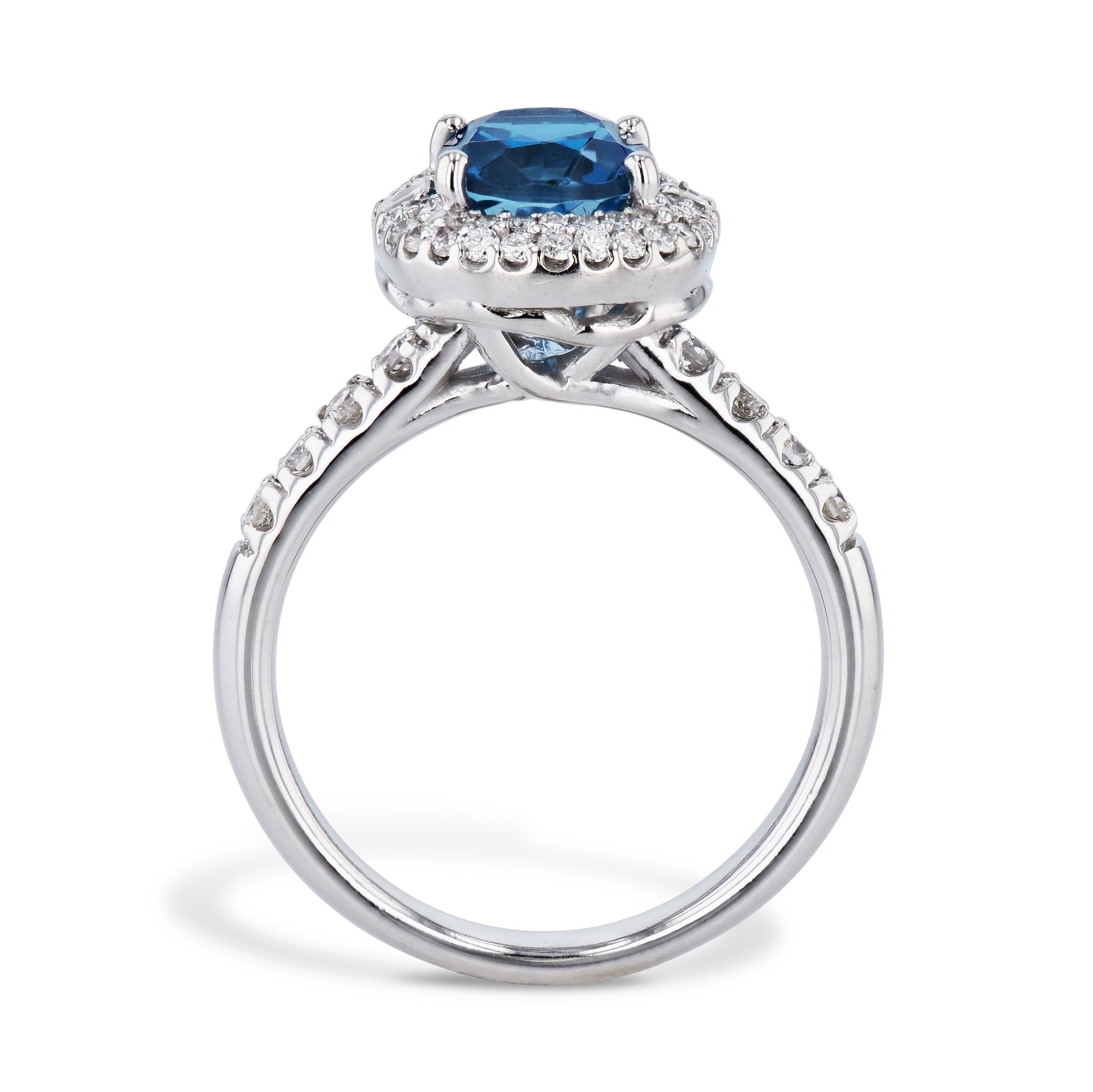 London Blue Topaz Diamond Estate Ring Rings Estate &amp; Vintage