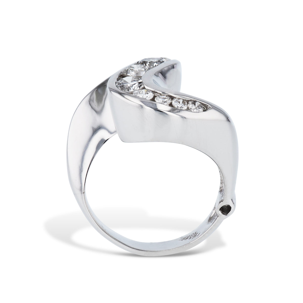 Channel Set Diamond Platinum Estate Ring - Alternate View 1