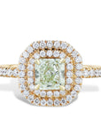 Yellow-Green Brilliant Cut Diamond Rose Gold Pave Engagement Ring Engagement Rings Curated by H