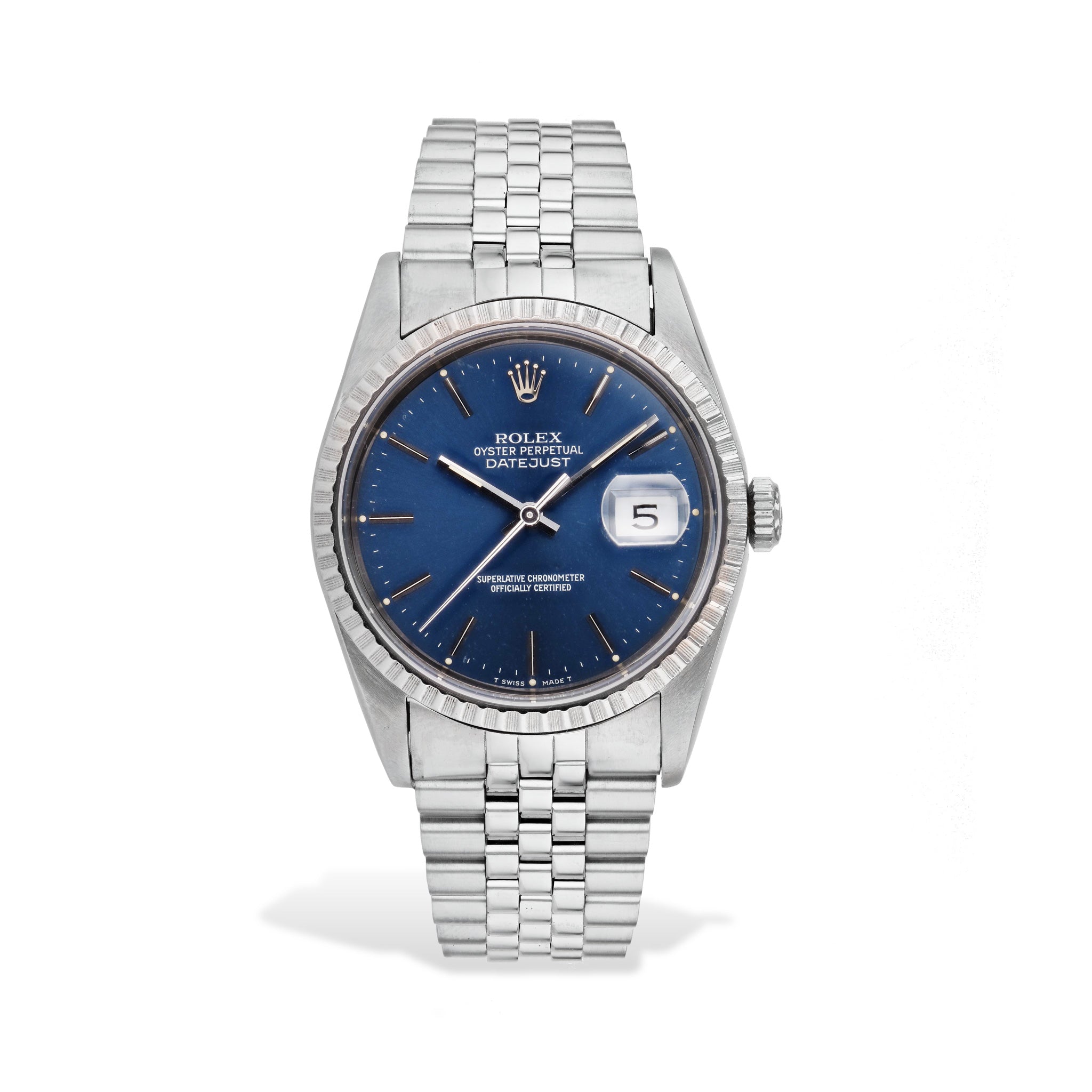 Rolex Datejust 36mm Stainless Steel Blue Dial Estate Watch - 16220 Watches Estate &amp; Vintage