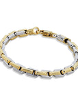 Yellow & White Gold Hex Mech Link Bracelet Bracelets Curated by H