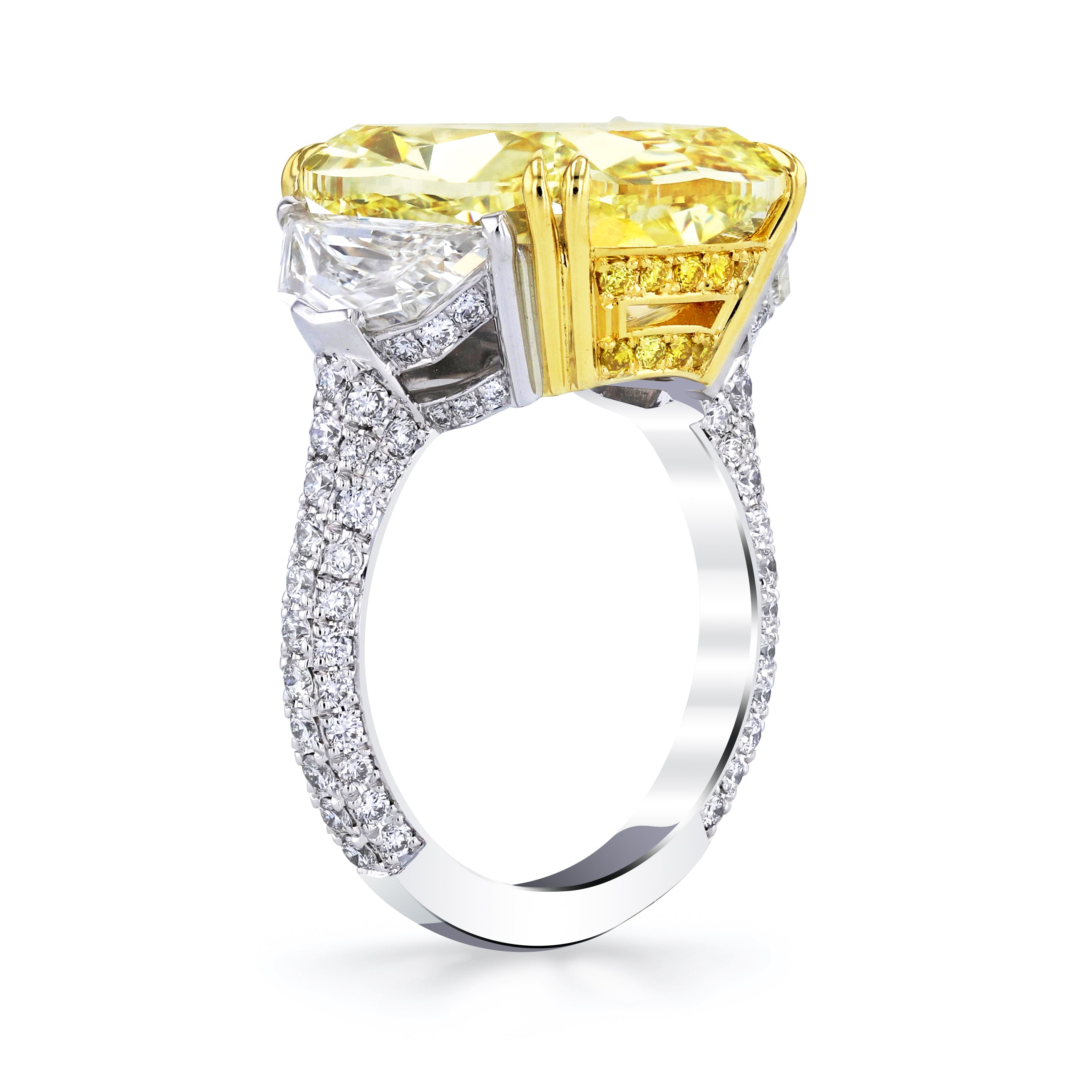 11.77ct Fancy Light Yellow Cushion Diamond Ring Rings Curated by H